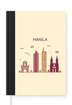 Notitieboek - Schrijfboek - Manila - Filipijnen - Skyline - Notitieboekje klein - A5 formaat - Schrijfblok