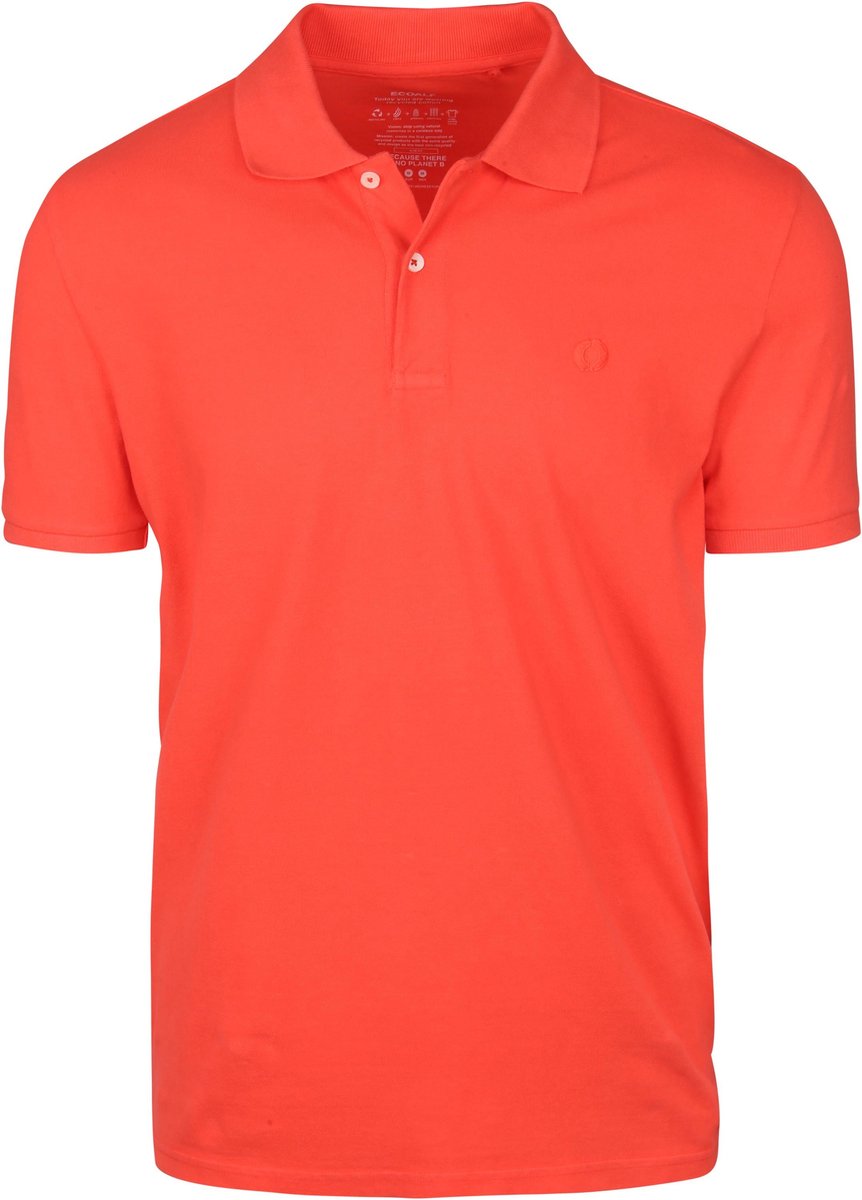 Ecoalf - Polo Ted Fel Oranje - Modern-fit - Heren Poloshirt Maat M