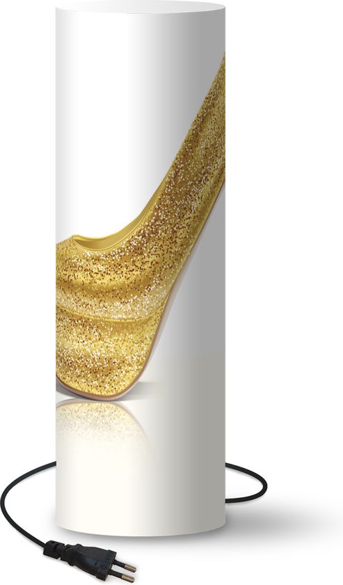 Lamp - Nachtlampje - Tafellamp slaapkamer - een glinsterende gouden hak -  60 cm hoog -... | bol.com