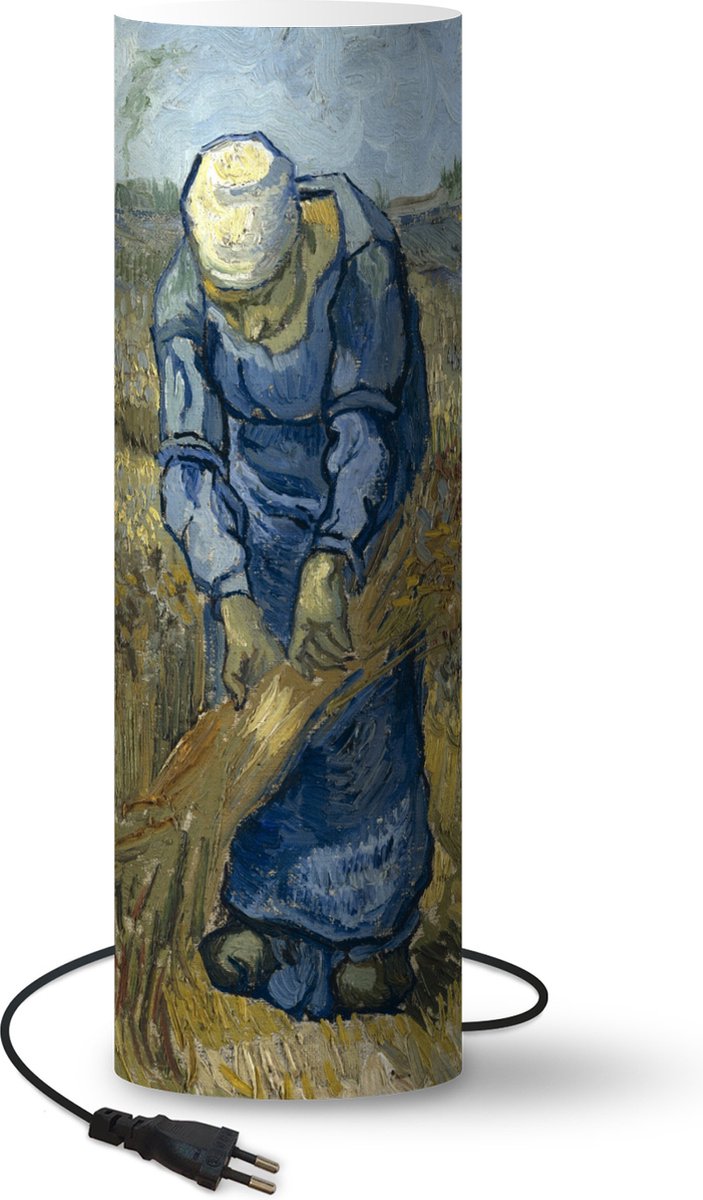 Lamp - Nachtlampje - Tafellamp slaapkamer - De schovenbindster (naar Millet) - Vincent van Gogh - 50 cm hoog - Ø15.9 cm - Inclusief LED lamp