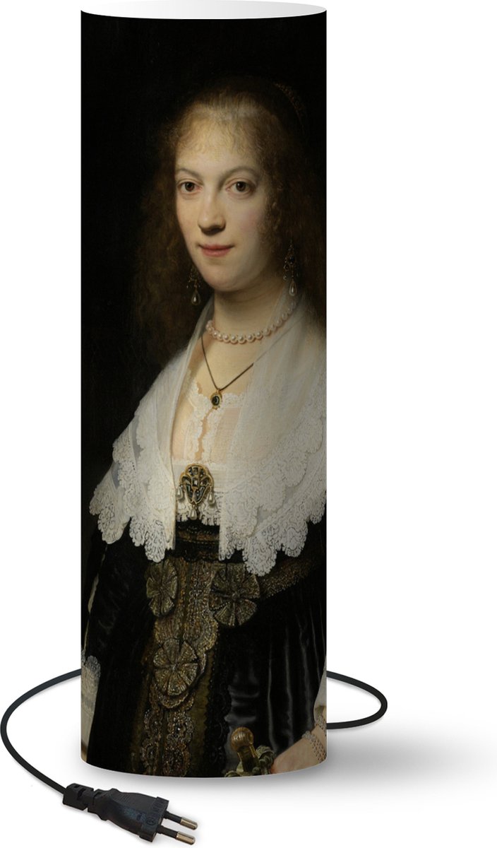 LampRembrandt Van Rijn - Maria Trip - schilderij van Rembrandt van Rijn lamp - 50 cm hoog - Ø16 cm - Inclusief LED lamp