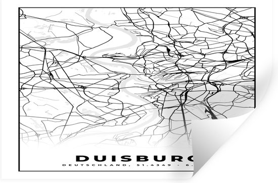 Stickers muraux - Carte - Duisbourg - Plan de la ville - Plan d'étage - 90x60 cm - Feuille adhésive