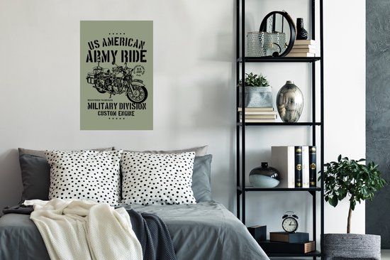 Affiche Mancave - Moteur - Armée - Vintage - 60x90 cm