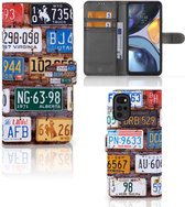 Wallet Book Case Motorola Moto G22 GSM Hoesje Kentekenplaten