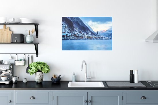 Poster Village près des Alpes papier 90x60 cm - Tirage photo sur Poster (décoration murale salon / chambre) / Poster Paysages