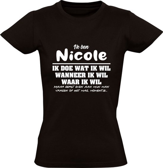 T-shirt femme Nicole | cadeau d'anniversaire | cadeau d'anniversaire | drôle | anniversaire | cadeau | Noir