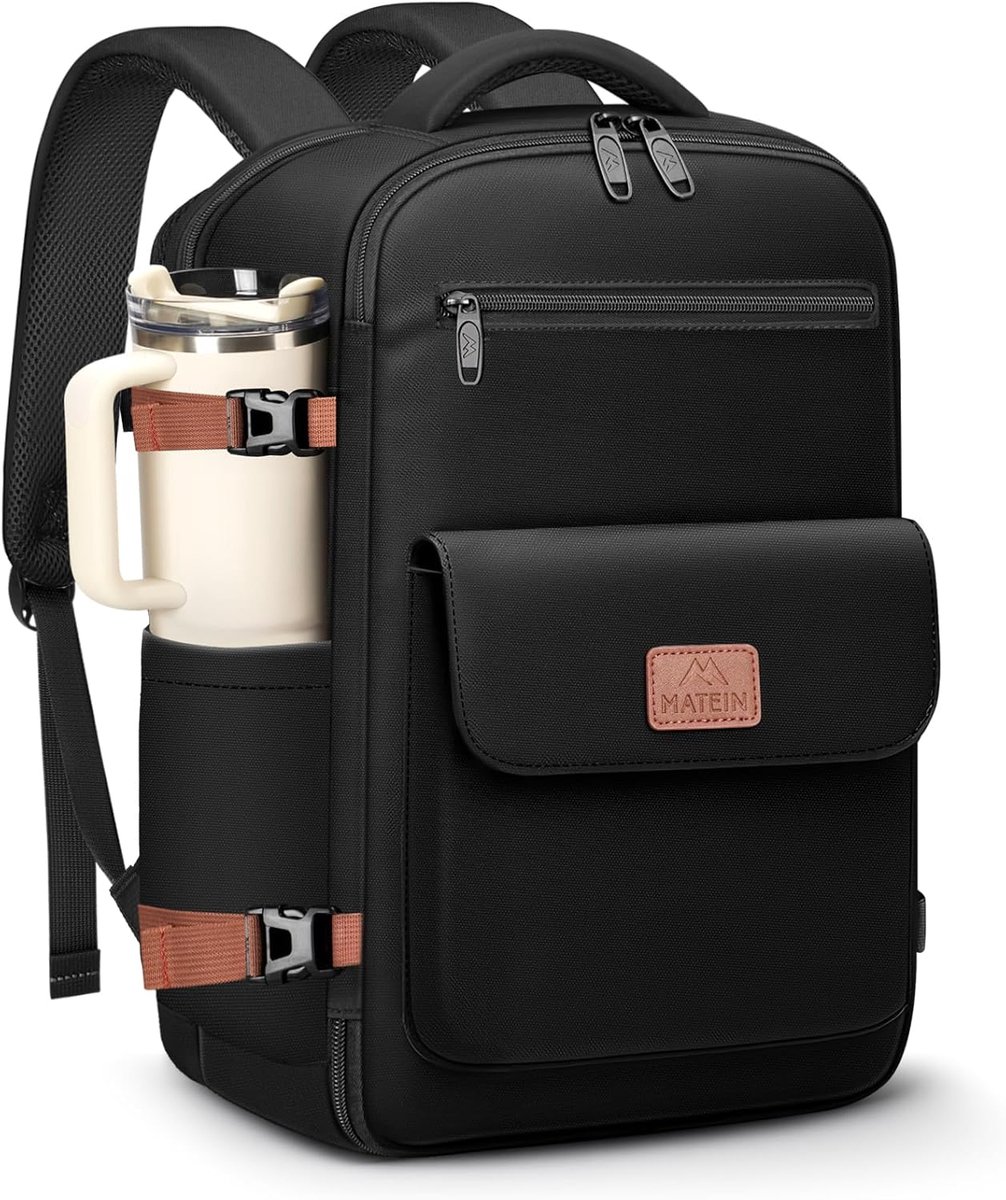 SnelShoppen - Handbagage Rugzak 40x30x20 cm voor Vrouwen - Laptop Rugzak 15.6 Inch - Vochtbestendige Compartment - Zwart - Perfect voor Ryanair en Eas