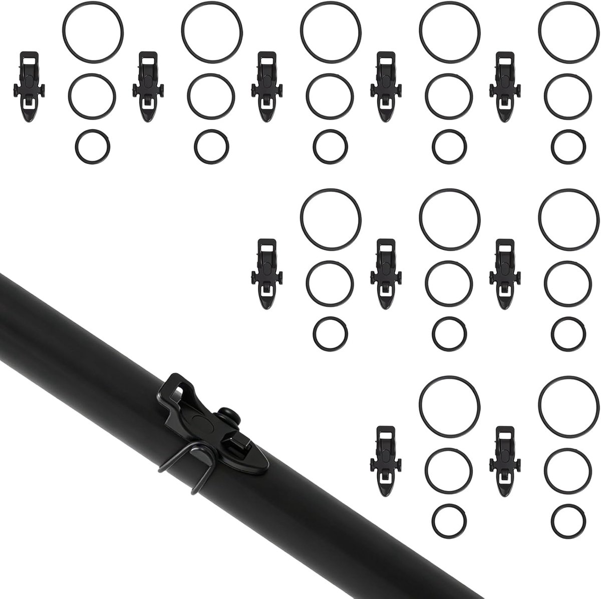 SnelShoppen - 10 Stuks Hengelhouders met Rubberen Ring, Bait Holder met Dubbele Gat Ontwerp, Anti-Slip Bescherming, Robuuste Plastic Hengelaccessoires
