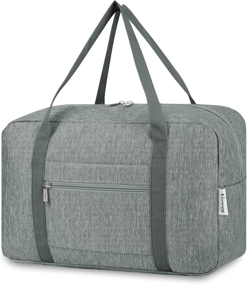 SnelShoppen - Vouwbare Ryanair Cabin Luggage 40x20x25 cm - Lichtgewicht Handbagage Onder Zitplaats - Weekend Bag voor Mannen en Vrouwen - Grijs - 20L
