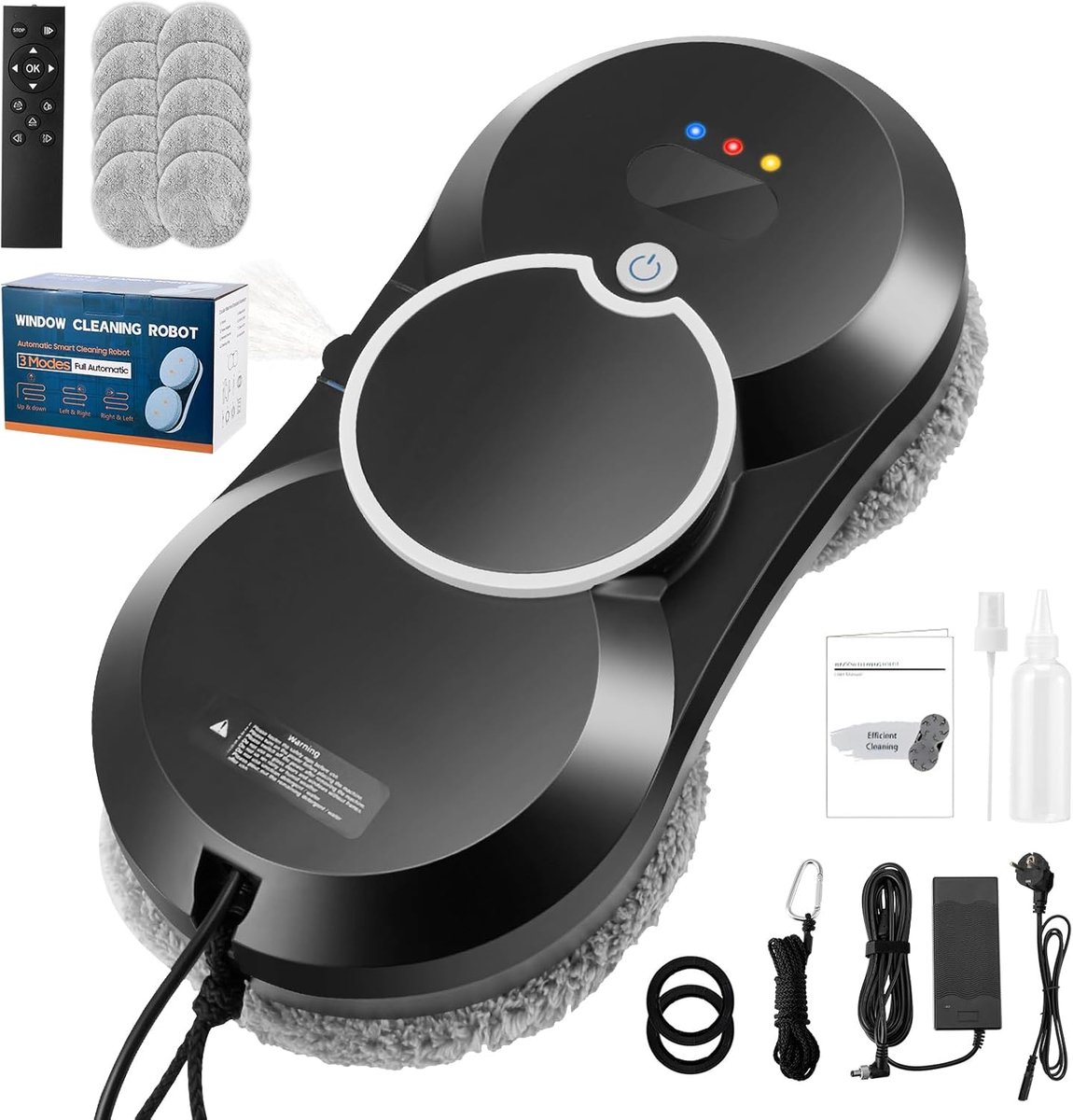 SnelShoppen - Automatische Raamreiniger Robot met Water Jet, Ultrasone Spuitfunctie, Afstandsbediening, Voor Diverse Raamtypes, Efficiënte Raamreinigi