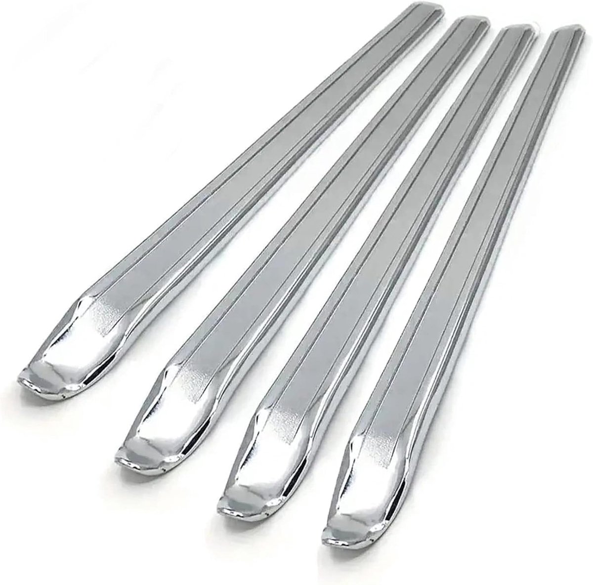 SnelShoppen - 4Pcs Fietsbandlichters Set, 300mm Chroom Stalen Bandlichters voor Racefiets en Motor, Robuuste Bandlepel voor Fitting in Werkplaats en O