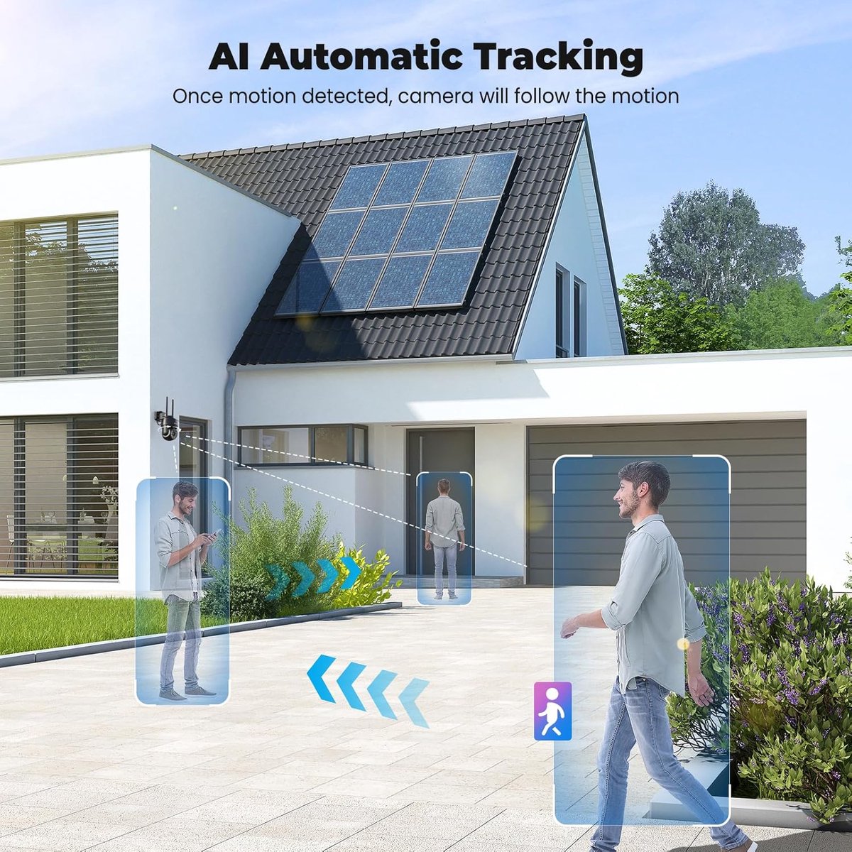 SnelShoppen - 5MP Outdoor Beveiligingscamera WiFi 2.4/5GHz, Beweging Detectie, 24/7 Opname, Kleur Nachtzicht, IP66, 2-Weg Audio, Zwart
