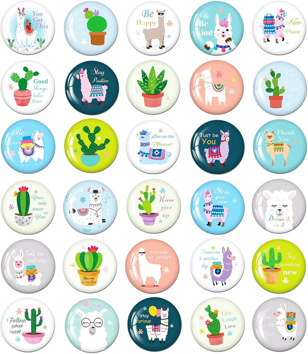 SnelShoppen - Llama Magneten Set - Alpaca Motief - 3 cm - Motivatie Magneten voor Keuken, School, Kantoor, Decoratieve Cadeaus voor Volwassenen en Kin