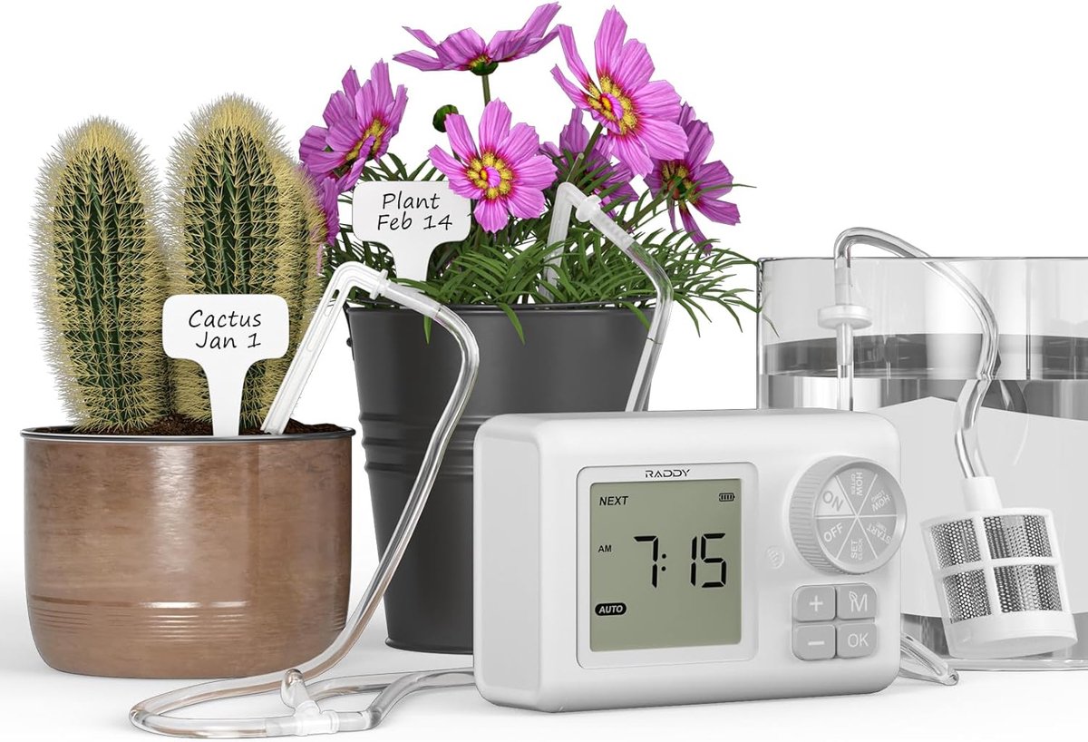 Automatische druppelirrigatie - Bewateringssysteem planten - Planten automatisch water geven - IPX4 waterdicht ontwerp - Tot 15 potplanten - Zwart