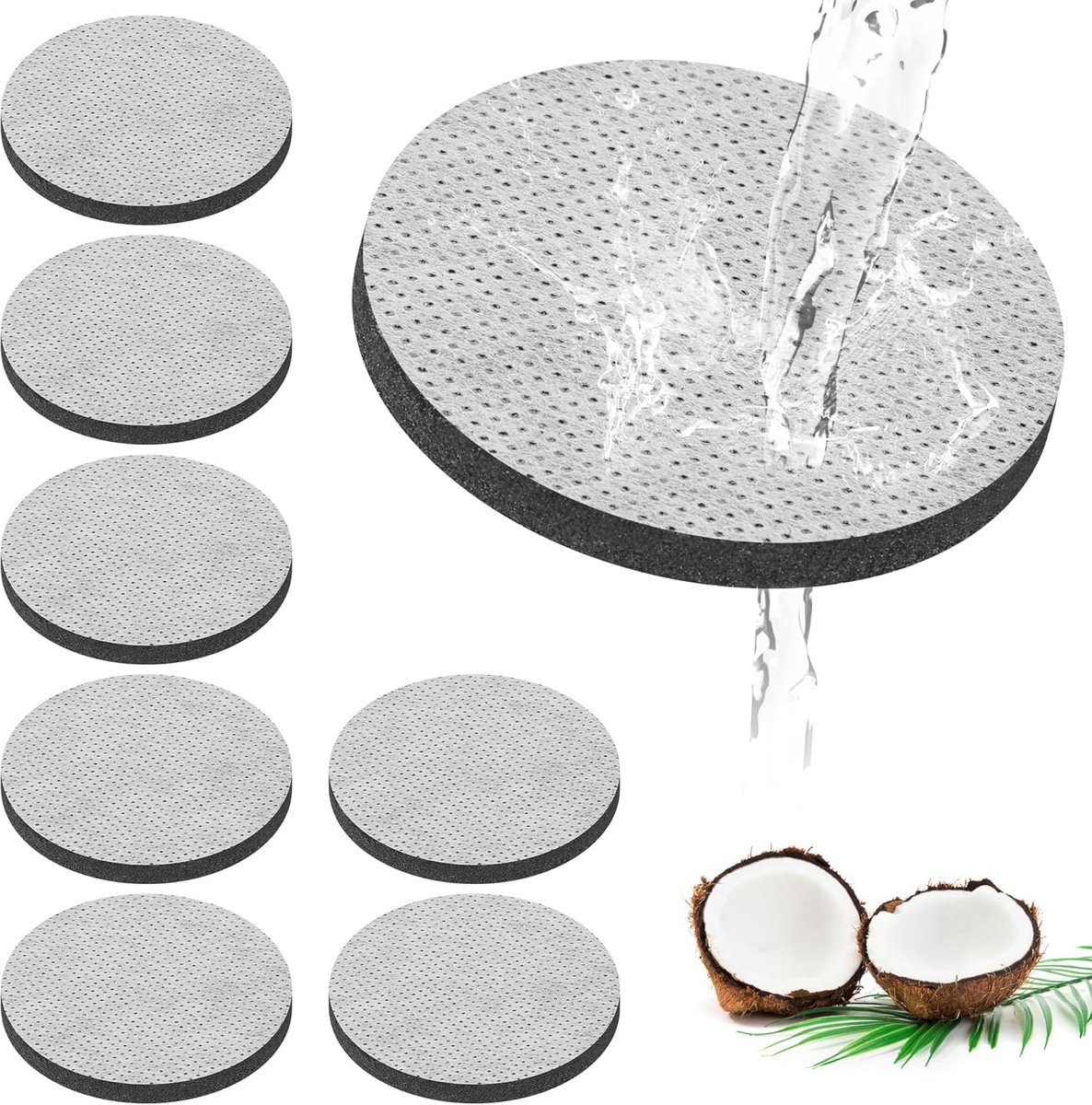 SnelShoppen - Pack van 8 Waterfles Filterdisc voor Brita Waterflessen, Actieve Koolstof Microfilters, Vervanging voor Koolstoffiltratie, Verminder Chl