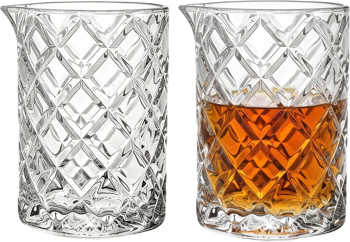 Thijox - Shaker Cocktail Mixing glas 700 ml - Cocktail Crystal roerglas - Barkeeperglaas - Dikke bodem - Bar shotglazen voor Sür Martini, Mojito, Manh