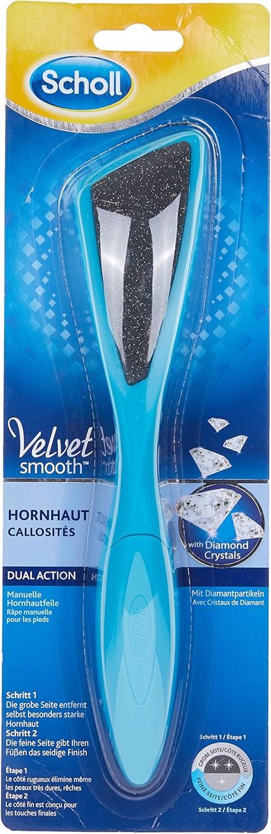 SnelShoppen - Scholl Velvet Smooth Voetvijl met Diamantdeeltjes - Voorzijde Grof en Fijn - Voor Perfecte Zachte Voeten - 1 Stuk