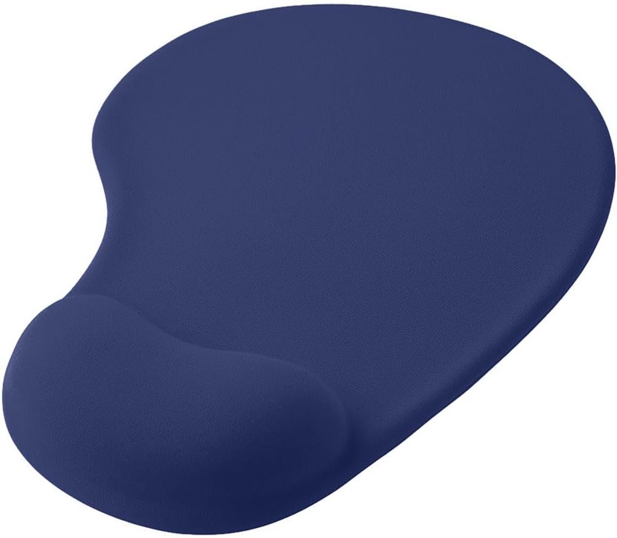 SnelShoppen - Ergonomische OcioDual Muismat met Polssteun - Donkerblauwe Gel Ondersteuning - Zachte Stof met Antislip Rubber Onderkant voor Laser en O