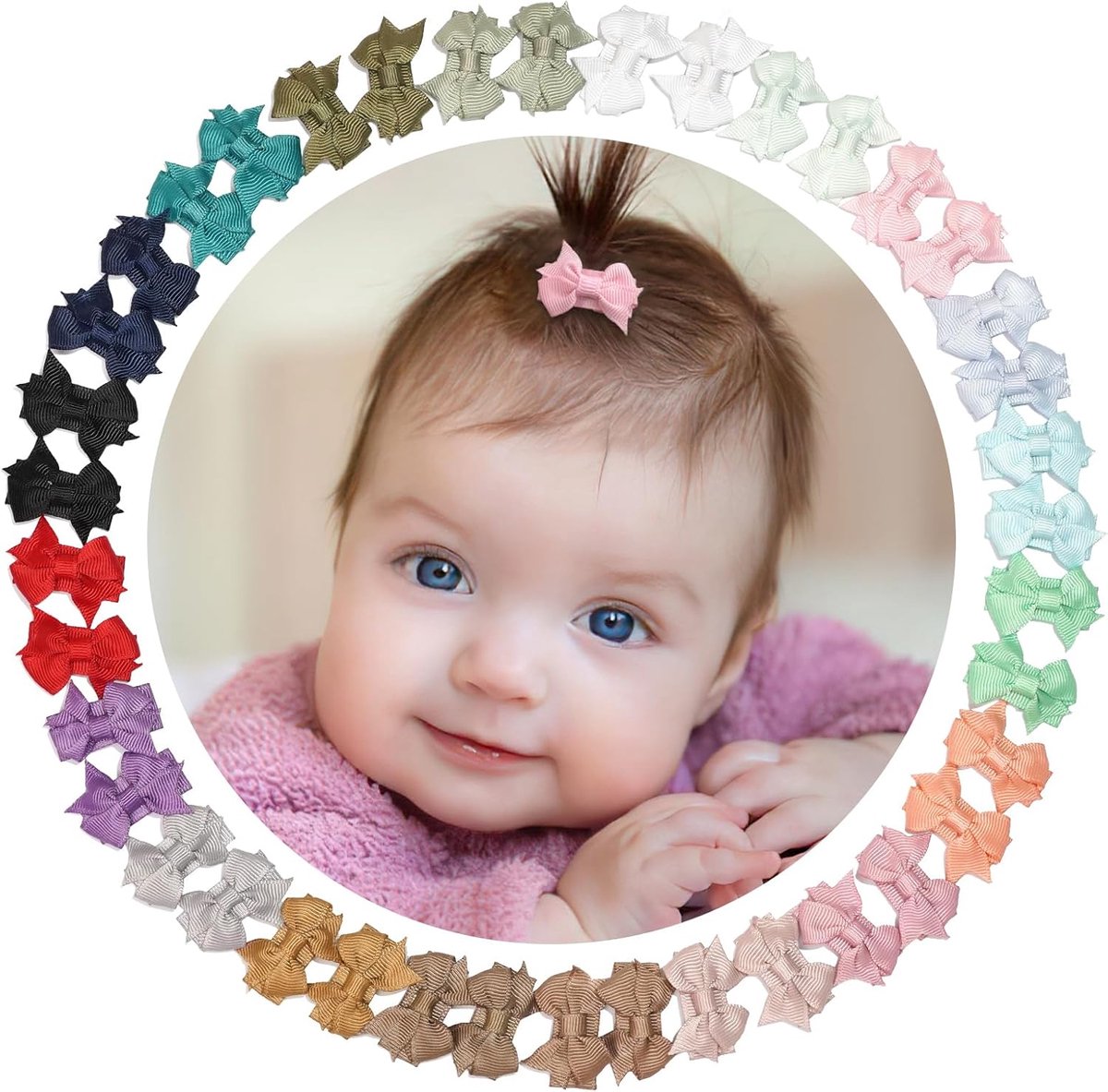 SnelShoppen - 40 Pcs Mini Haarclips voor Babymeisjes - 1.4 Inch Volledig Beklede Haarspeldjes in 20 Kleuren - Perfect voor Kinderen, Peuters, Feestjes