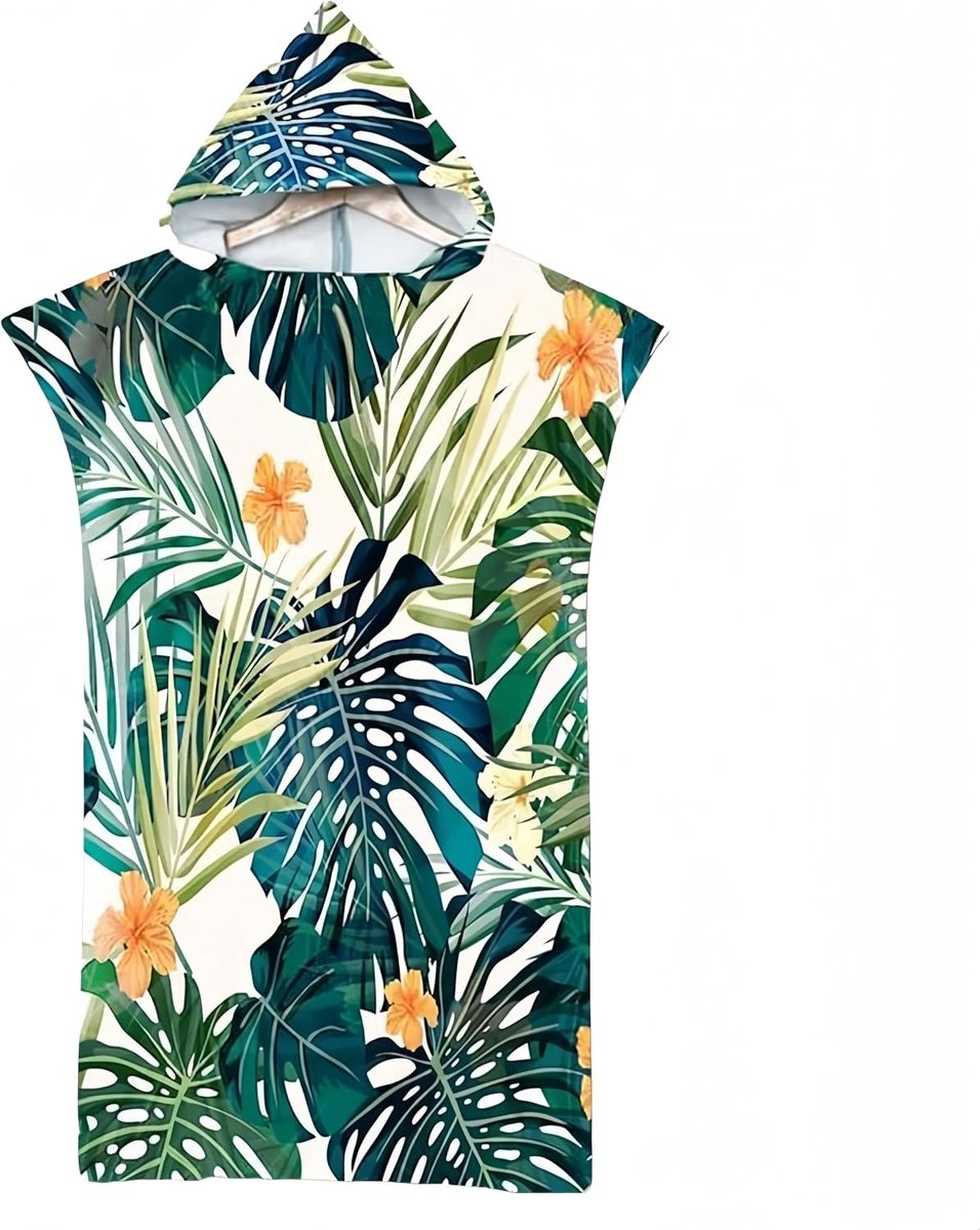 SnelShoppen - Hooded Beach Towel Poncho 75x110cm - Microfiber Badcape voor Zwemmen, Surfen en Strand, Sneldrogend en Compact - Ideaal voor Volwassenen