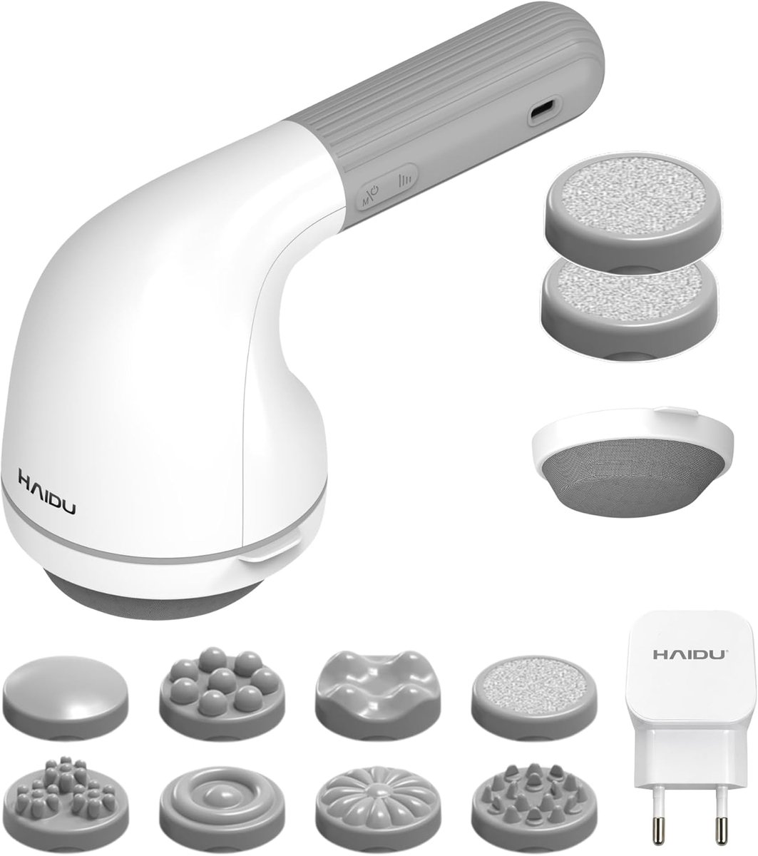 SnelShoppen - HAIDU Diepe Spiermassage met Rood Lichttherapie - Handmassageapparaat voor Rug, Schouders, Benen, Armen, Heupen, Buik, Voeten - 10 Opzet