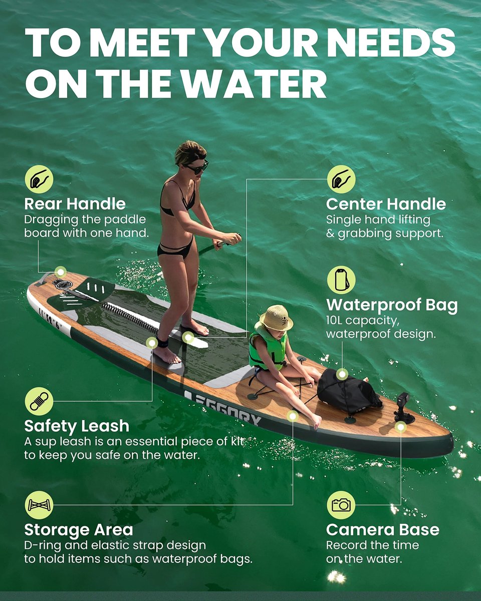 WEVERO Opblaasbaar SUP Board, Stand Up Paddleboard ISUP 10 in 1 Complete Set, Touring Surfboard Volwassenen, 11FT / 335 cm – foto 5