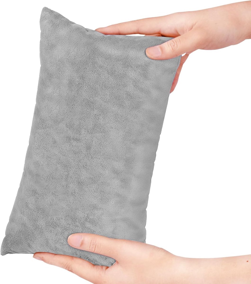 Thijox - Klein Kussen 28 x 17 cm, Mini Kussen met Afneembare Pluche Kussensloop, Rechthoek