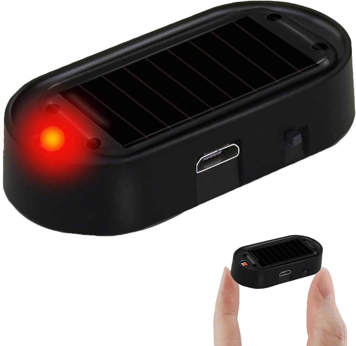 SnelShoppen - Car Alarm LED Licht - Solar Alarm System - Antidiefstal Beveiliging met Flitslicht voor Auto - Duurzaam en Efficiënt - USB Oplaadbaar