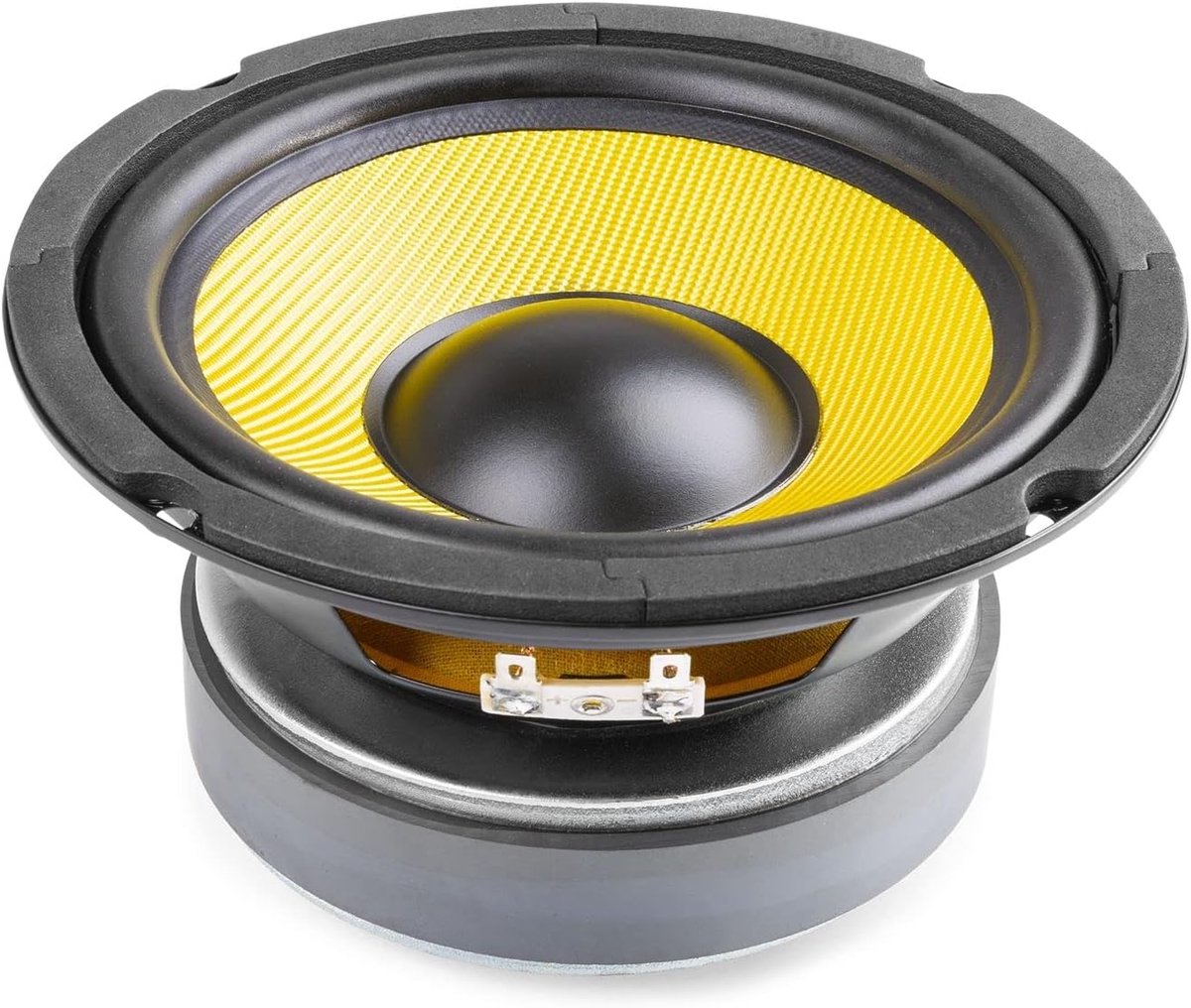 SnelShoppen - 6.5 inch HiFi Bass Speaker Kevlar - Hoogwaardige Geluidskwaliteit - Rubber Surround - Ventilatie Magnet - Zwart Metalen Chassis