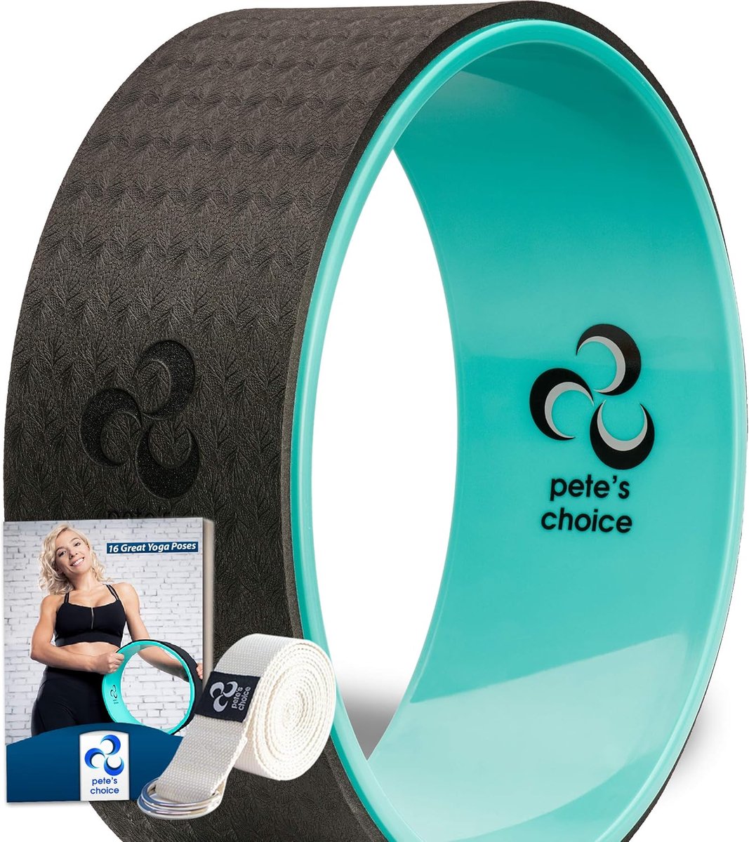 SnelShoppen - Yoga Wiel met eBook en Yogariem - Duurzame Accessoires voor Flexibiliteit, Comfortabele Rugstretcher voor Yoga en Fitness