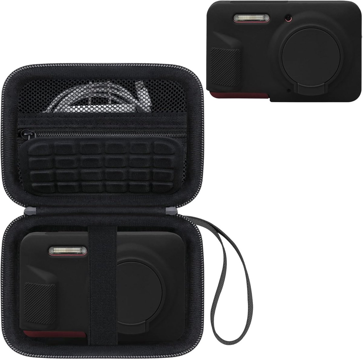 SnelShoppen - Hard Case voor Digitale Camera, Beschermende Silicone Case, Verwijderbare Lens Case, Voor Kodak PIXPRO FZ55, Zwart, Perfect voor Reis en