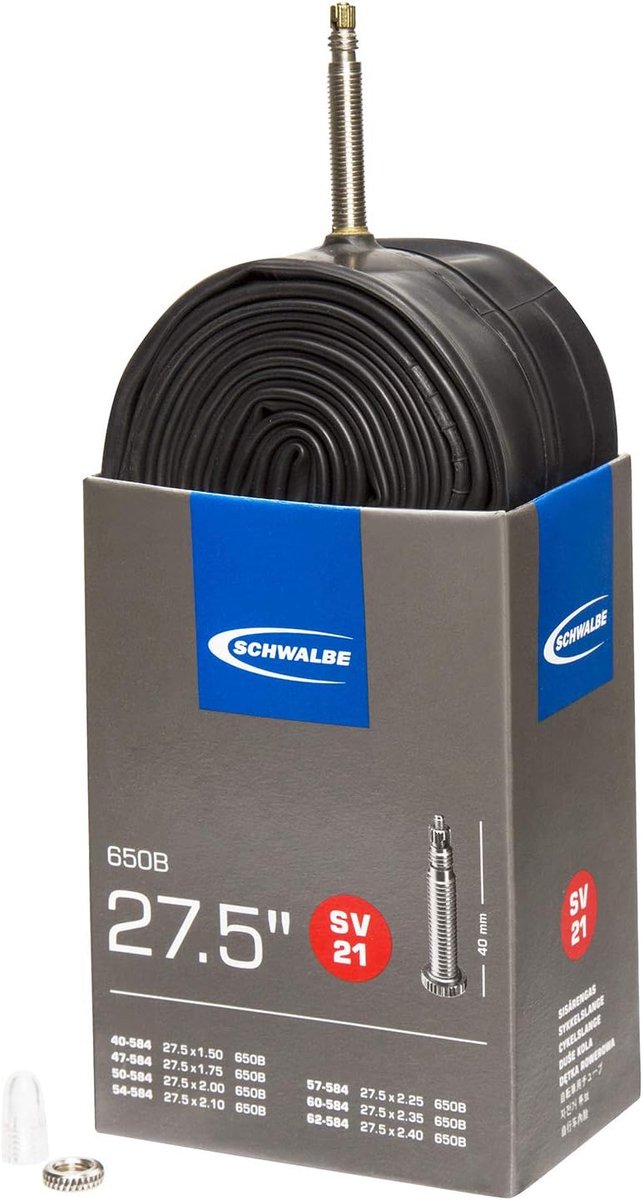 SnelShoppen - Fietsbinnentube 27.5 inch SV21 40/62-584 met Sclaverant Ventiel 40 mm - Duurzaam en Betrouwbaar voor Mountainbikes en Hybride Fietsen
