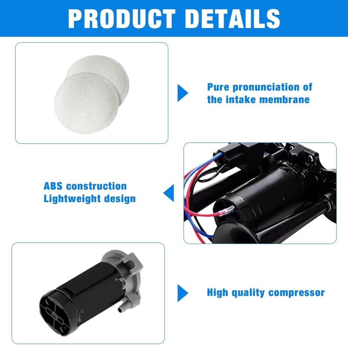 SnelShoppen - Super Luide Luchthoorn 12V, 600 dB, Dubbele Buis, Compressor, Verchroomd Zink, Voor Vrachtwagen, Auto, Boot, Train, Veilig Rijden