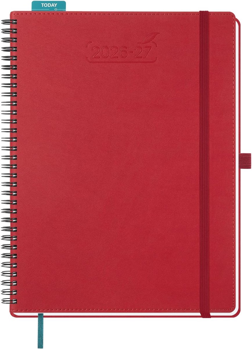 SnelShoppen - BEZEND 2026 2027 Agenda A4 Weekplanner 18-Maanden Pocket Kalender PU Leer Softcover met Penhouder - Ideaal voor Organisatie en Planning