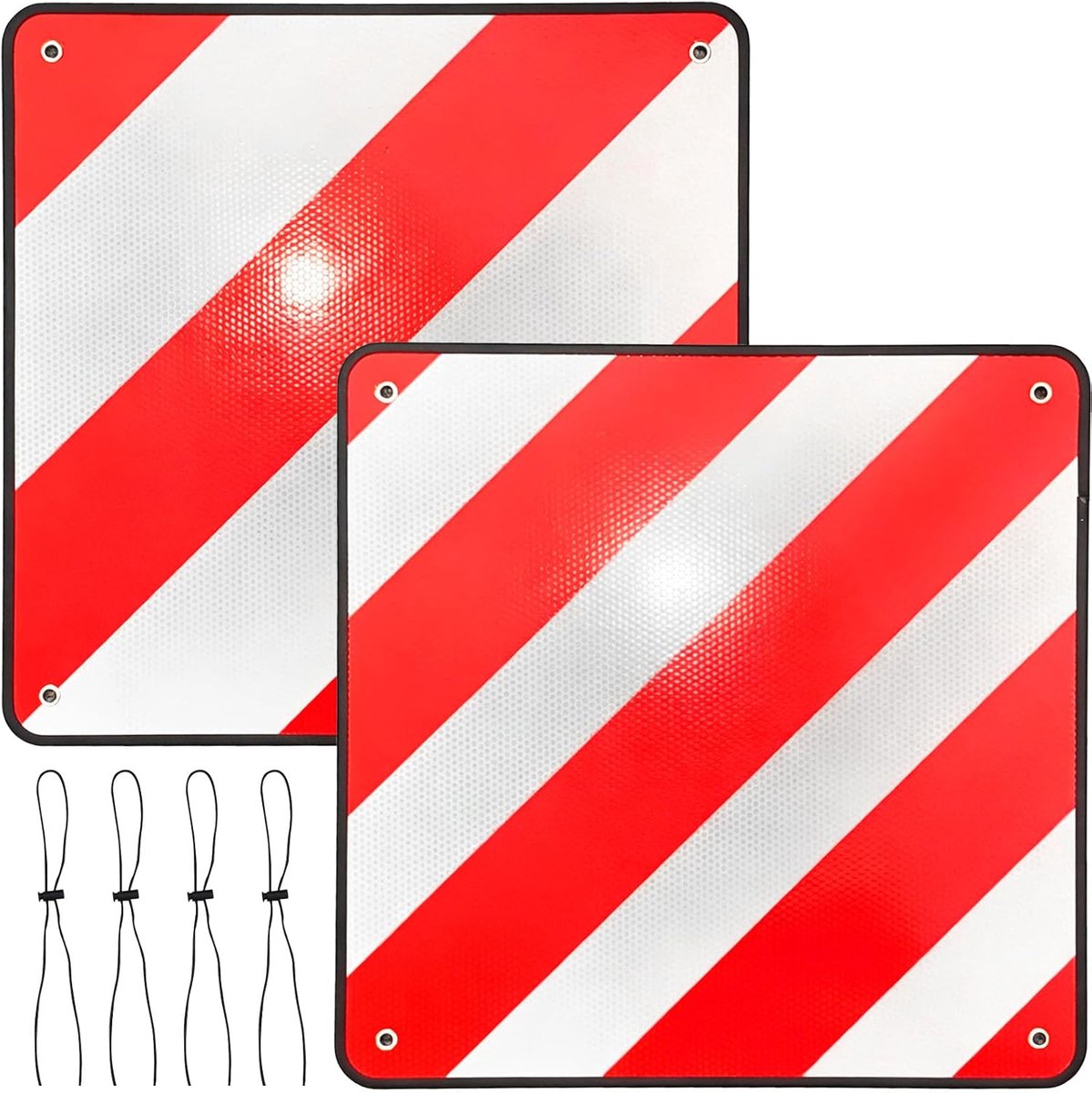 SnelShoppen - 2-in-1 Waarschuwingsbord Italië en Spanje voor Fietsendrager Caravan Camper - Aluminium 50x50 cm - Wit Rood - Veiligheid voor Fiets en A