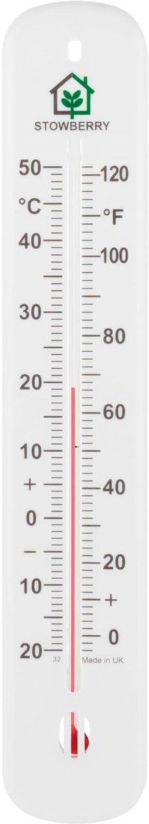 SnelShoppen - Binnen- of Buitenthermometer 215 mm - Temperatuurmeter voor Slaapkamer, Kas, Tuin, Terras, Kantoor, Balkon - Nauwkeurig, Duurzaam en Mod
