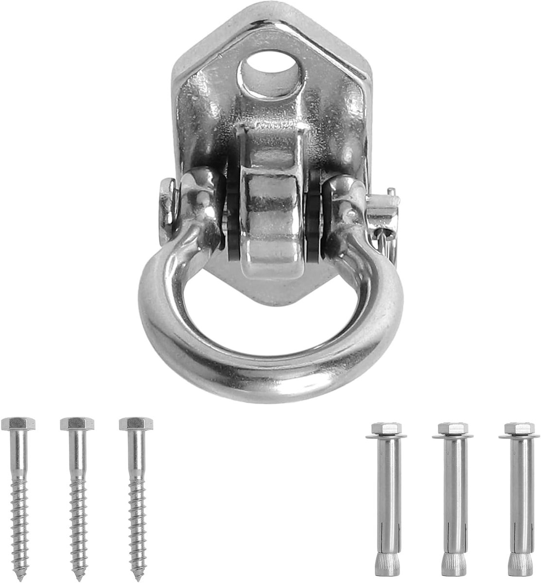 SnelShoppen - RVS Plafondhaak 450 kg, Heavy Duty Rocking Hook met RVS Lager en Montagekit, Ideaal voor Hangstoel, Zakhangen, Tuin, Sport