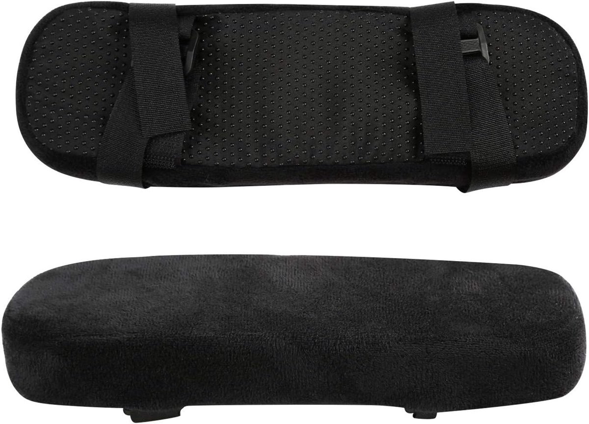 SnelShoppen - Ergonomische Armsteunpadden - 2 Stuks Foam Armrest Pads - Non-Slip Ondersteuning voor Bureau- en Gamingstoel - Verstelbare Klemmen - Com