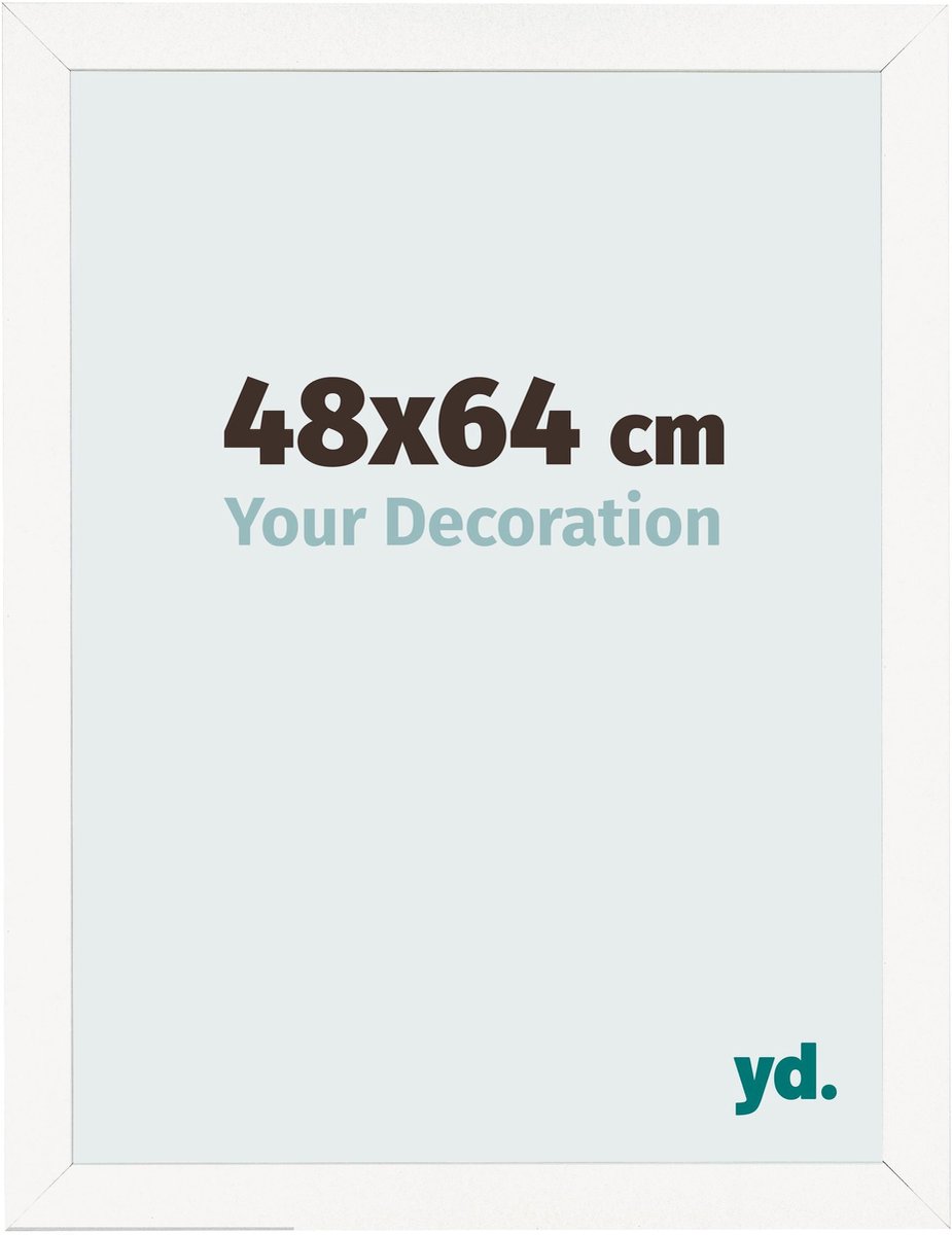 Your Decoration - Fotolijst 48x64 cm - MDF - Wit Hoogglans - Bologna