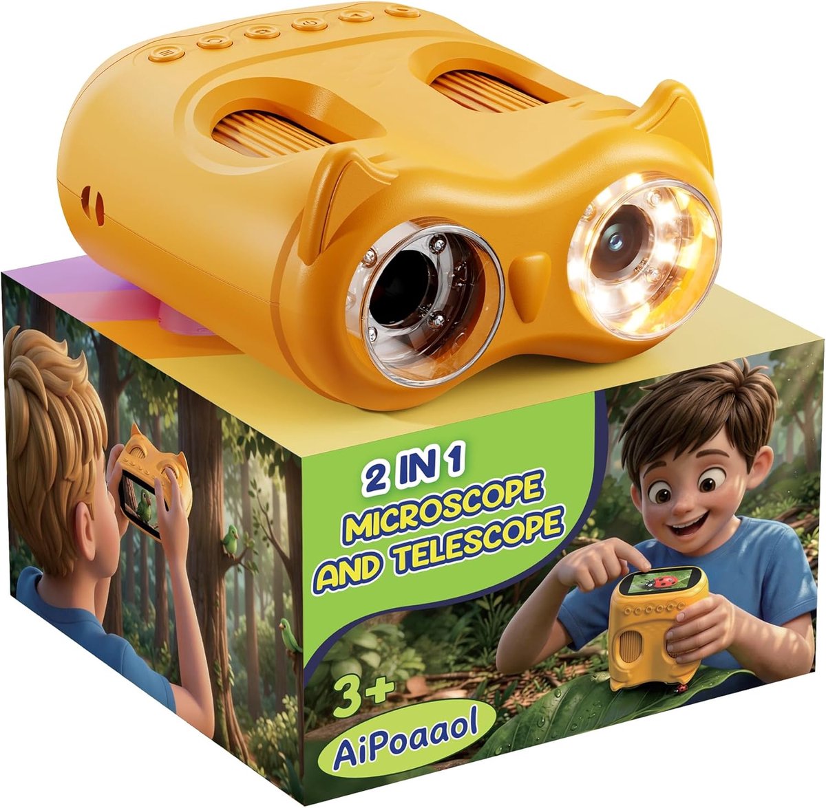 SnelShoppen - 1000X Digitale Microscoop voor Kinderen - 2-in-1 Verrekijker en Microscoop - STEM Speelgoed - Verjaardagscadeau voor Jongens en Meisjes