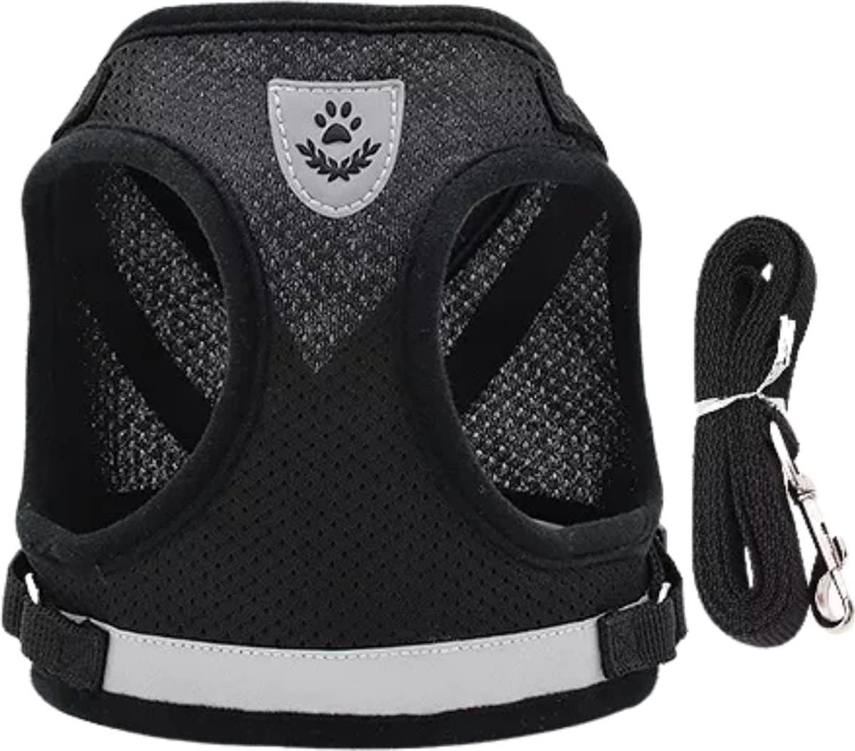 SnelShoppen - Small Cat Harness en Dog Harness - Zwart - Verstelbare Cat Harness met Leash - Maat S - Ideaal voor Wandelen, Buitenactiviteiten en Avon