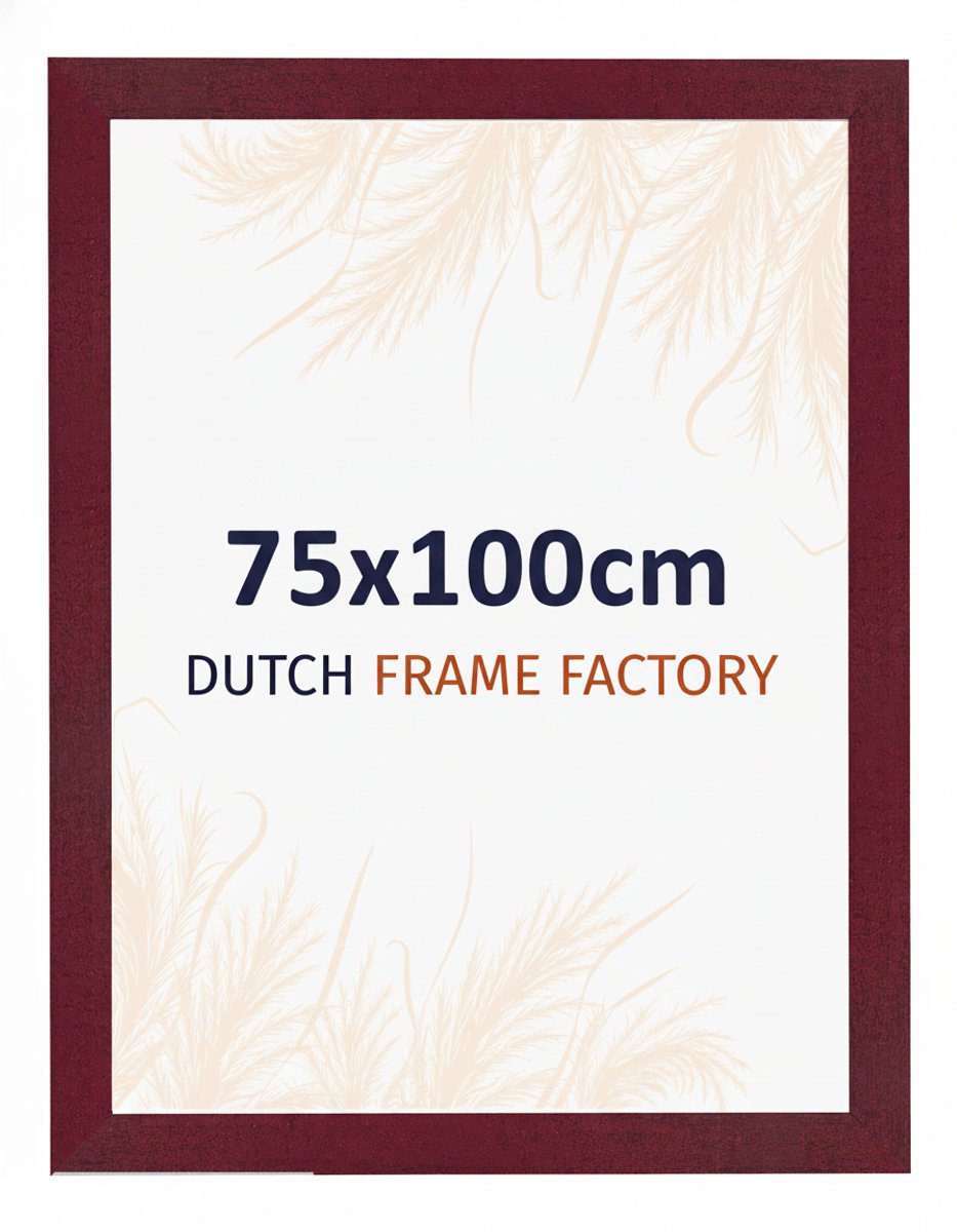 Dutch Frame Factory Fotolijst 75x100 cm - MDF - Wijnrood Geveegd - Benno