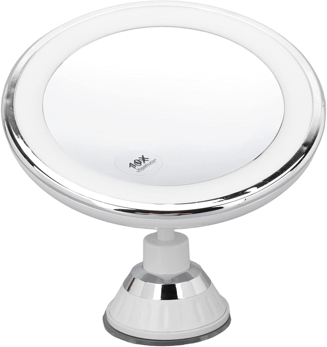 SnelShoppen - 10x Vergrotende Verlichte Makeup Spiegel met Zuignap, Dimbare 3 Kleuren Verlichting, Ideaal voor Badkamer en Reizen, Makeup Spiegel voor