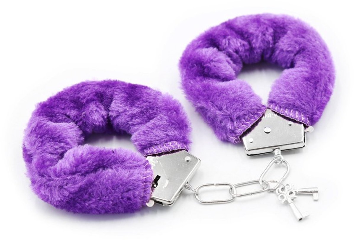 Handboeien pluche - Fluffy handboeien - Hand cuffs - Roleplay - Erotische speeltjes - Seksspeeltje - Vastbinden - Erotiek - Inclusief 2 sleuteltjes - Paars - Jonyx
