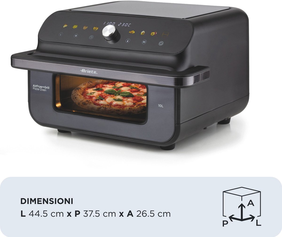 Ariete 4649/00 Airfryer + Pizzaoven & Grill – 10L – 2000W – Pizza tot 30 cm – 8 Programma's – 230°C – foto 7