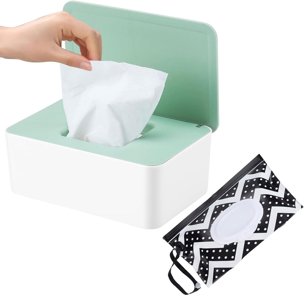 SnelShoppen - Grote Natte Doekjes Dispenser Box, Draagbare Baby Wipes Houder, Navulbare Tissue Opbergcontainer voor Toilet, Reizen, Camping, Keuken, K