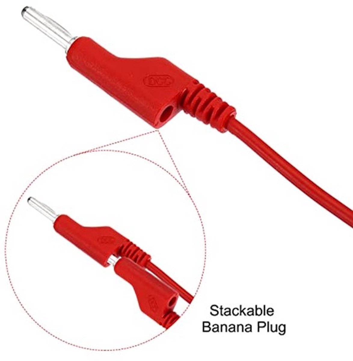 mm bananenstekker, bananenstekker testladder, 3,5 mm buitendiameter koper, flexibel, stapelbaar, kabel voor multimeter, elektrische testjumper, 2 m, rood