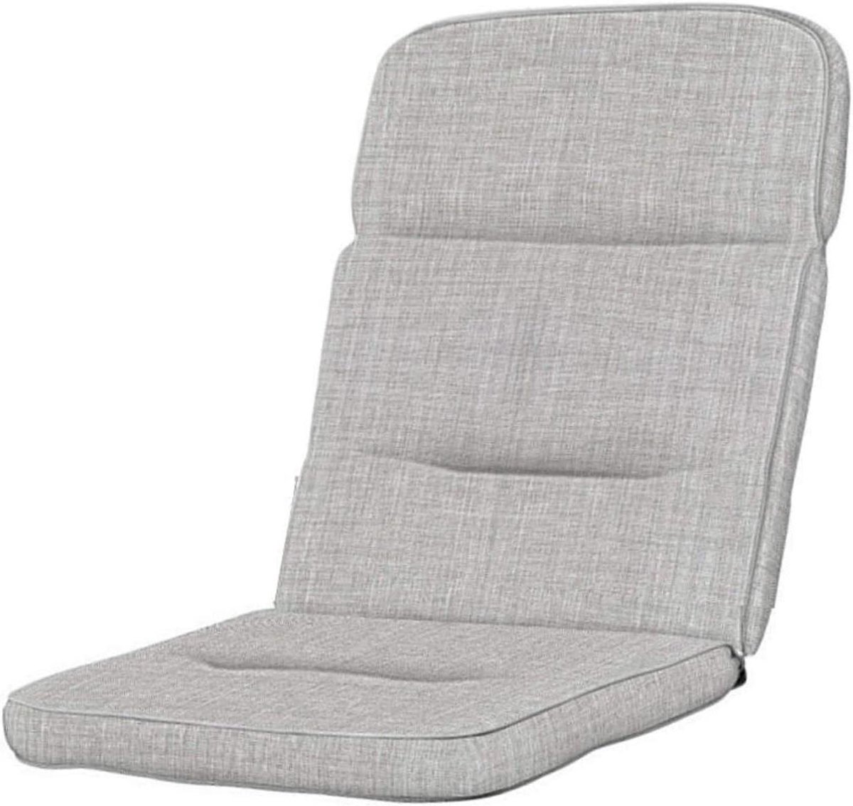 Tuinkussen Hoge Rugleuning - Stoelkussen Zacht - Comfortabel Zitten - Weerbestendig Ademend - 120x50x7cm - Zilvergrijs