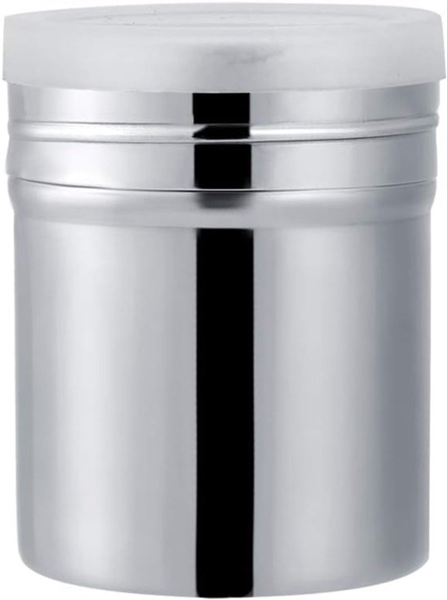 RVS poedershaker met gaas, chocoladeshaker, meel, koffiezeef, kruidenpotjes, kruidencontainer, keukengereedschap, met afneembaar stofdicht deksel voor bakken en koken, maat M