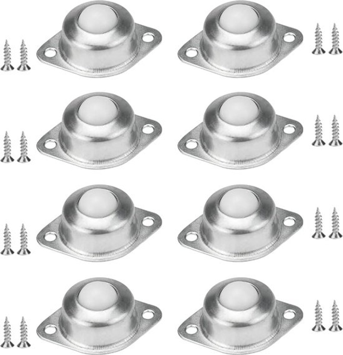 8 stuks kogelwielen, 16 mm, meubelwielen, kogelrollagers, nylon, kogelrol, kogellagers, transfer, plat, bal, scooter, universele zwenkwielen voor meubels, bagage, glijbaan